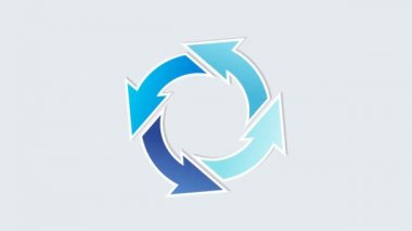 Rorating daire okları farklı mavi renkler ile