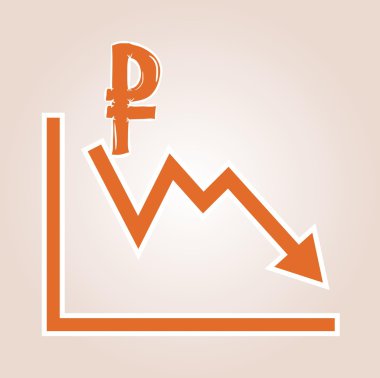grafik Rublesi sembolü ile azalan