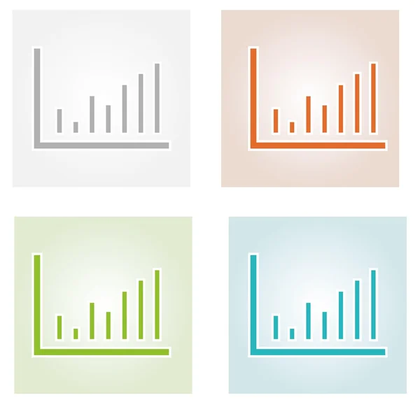 Dört renkli çubuk grafikler — Stok Vektör