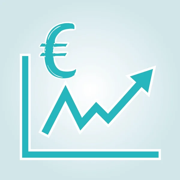 Ökande diagram med euro-symbolen — Stock vektor