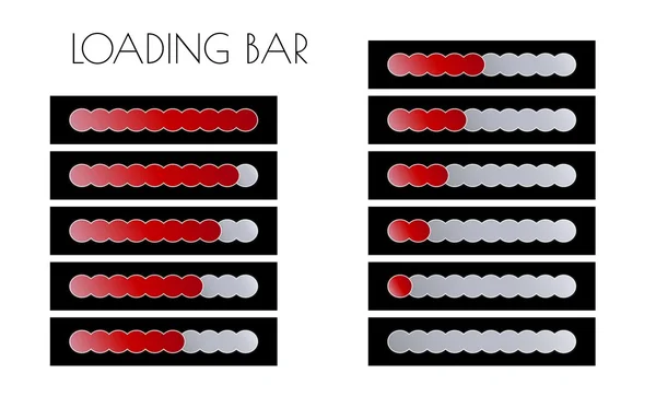 Red loading bars — Stock Vector