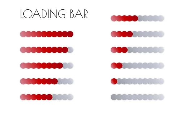 Red loading bars — Stock Vector