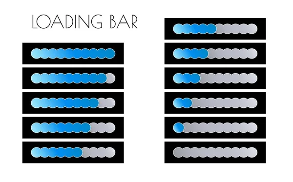 Barres de chargement bleues — Image vectorielle