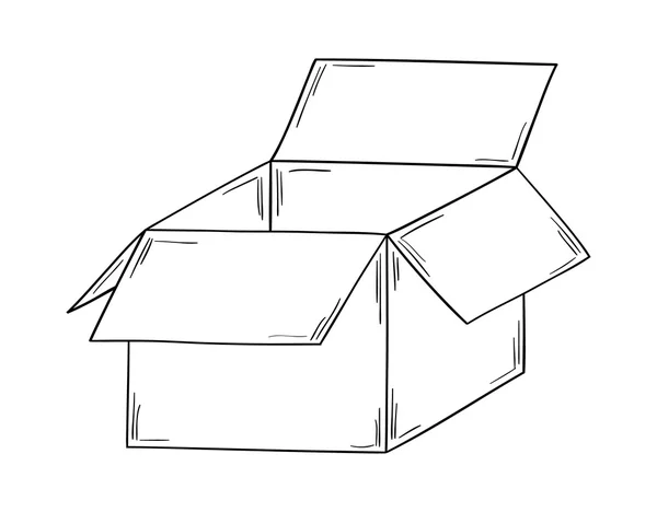 Open Cardboard Box Clipart Vector Square Open Kraft Carton Box Black And  White Lineart Box Black And White Clipart Square Drawing Box Drawing  Square Sketch PNG Image For Free Download