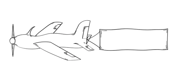 飞机和空白的旗子 — 图库矢量图片