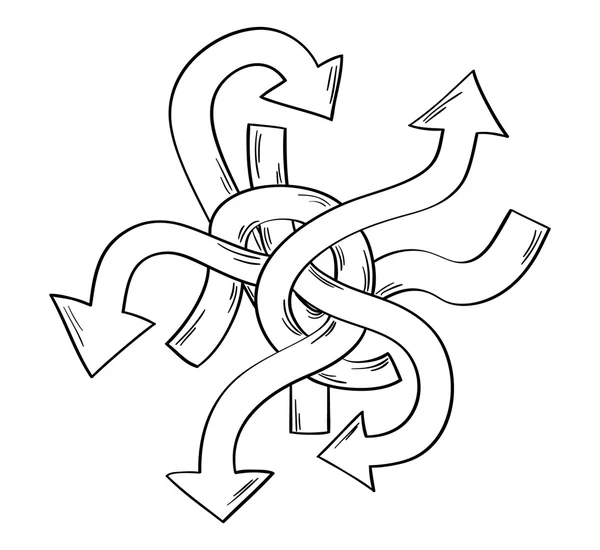 Viele Pfeile - viele Wege — Stockvektor