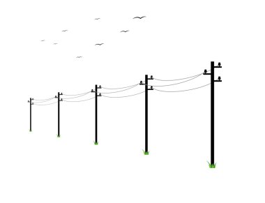 high voltage power lines clipart