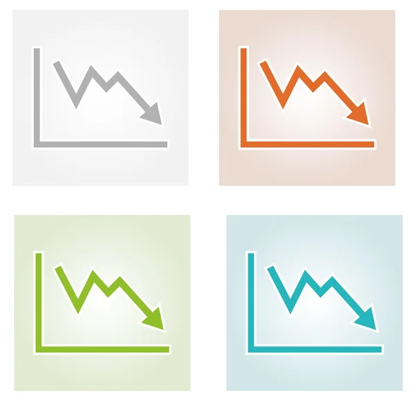 Icone del grafico in diminuzione — Vettoriale Stock