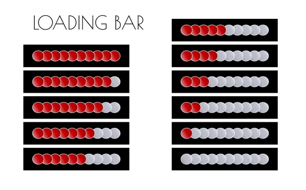 Barres de chargement rouges — Image vectorielle