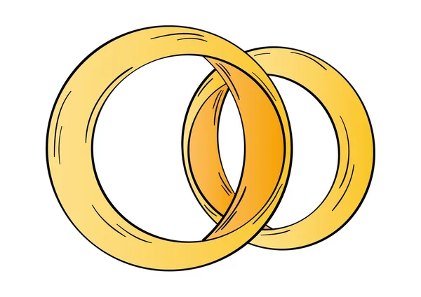 Two gold rings — Stock Vector