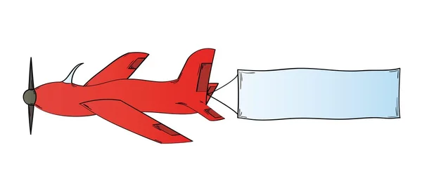 飞机和空白的旗子 — 图库矢量图片