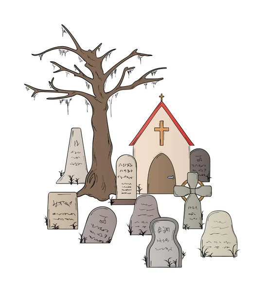 Cementerio con tumbas — Archivo Imágenes Vectoriales