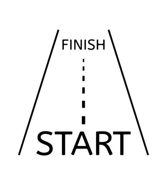 Camino y comienzo y final — Vector de stock