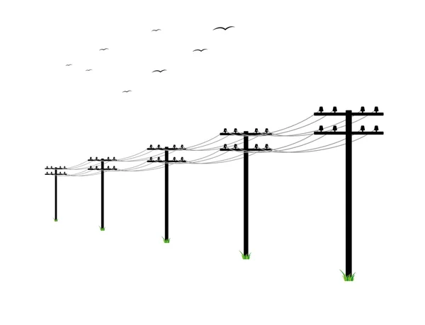 Líneas eléctricas de alto voltaje — Archivo Imágenes Vectoriales