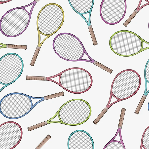 Tennis racquets, seamless pattern — Stock Vector