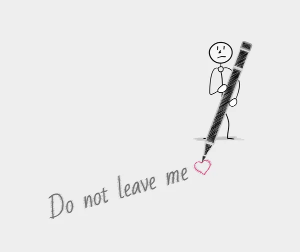 Do not leave me and sad man — 스톡 벡터