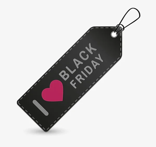 I love black friday price tag — Stock Vector