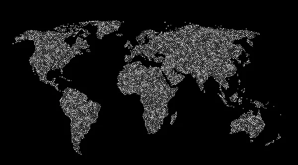 Mapa del mundo punteado — Vector de stock