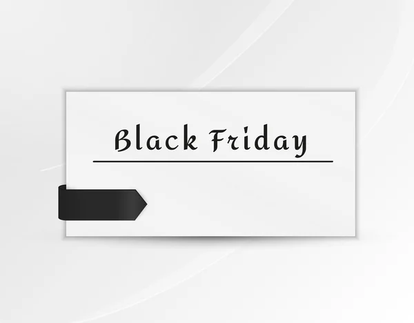 Black friday paper with black ribbon — Stock Vector