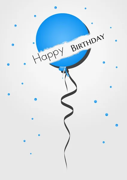 Happy birthday balloon from torn paper — Stock Vector
