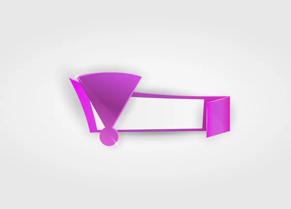 Banner violet cu etichetă albă — Vector de stoc