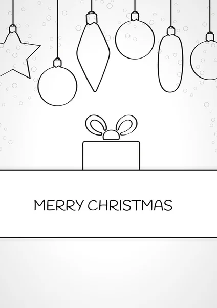 Lineare Weihnachtskarte — Stockvektor