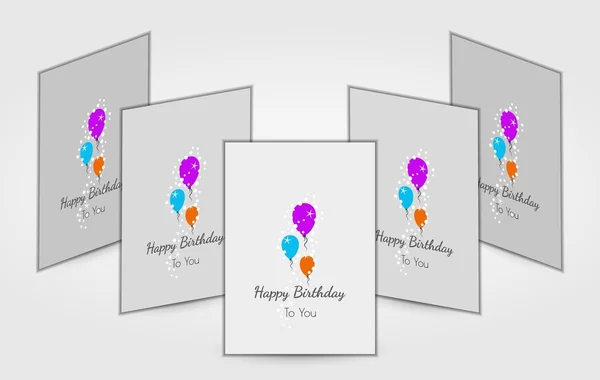 Few birthday cards with balloons — Stock Vector