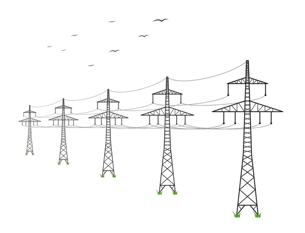 Lignes électriques à haute tension — Image vectorielle