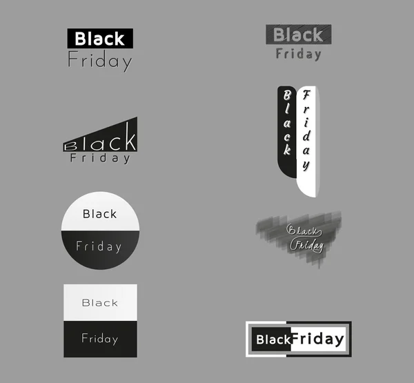 Différentes icônes commerciales pour Black Friday — Image vectorielle