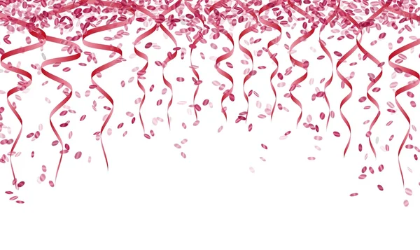 Pinkfarbenes Konfetti und Bänder — Stockvektor