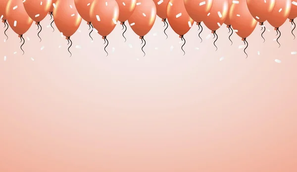 Balon pada latar belakang oranye - Stok Vektor