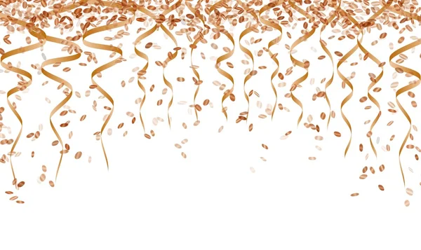 Rubans orange et confettis — Image vectorielle