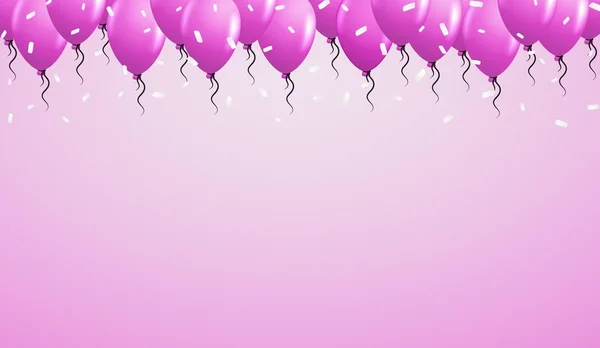 Globos violeta sobre fondo violeta — Vector de stock