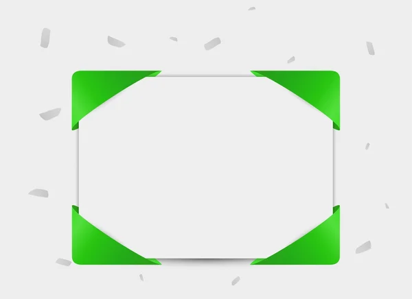 Carte blanche avec confettis et rubans — Image vectorielle