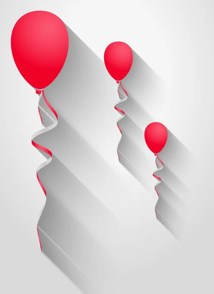 Balloons with long shadow — Stock Vector
