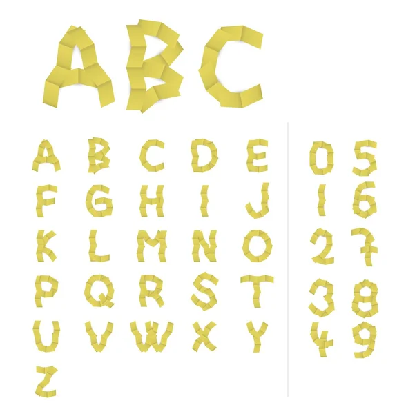Papper alfabetet bokstäver — Stock vektor