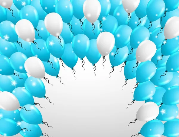 Tarjeta con muchos globos — Vector de stock
