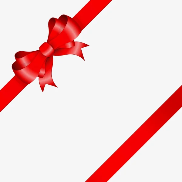 Red ribbon and bow — Stock Vector