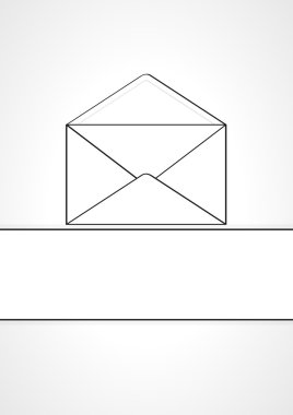 empty envelope in liear style clipart