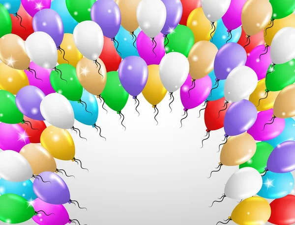 Tarjeta con muchos globos — Vector de stock