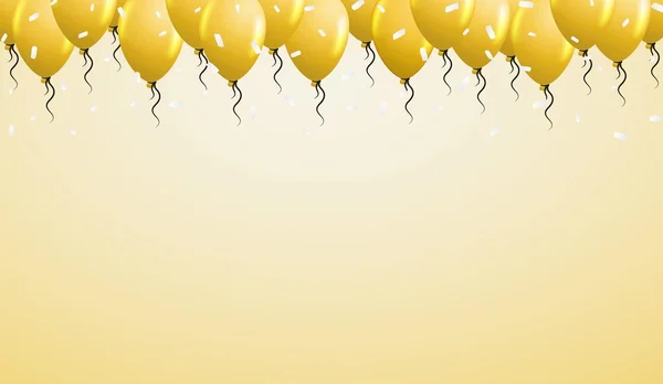 Globos sobre fondo amarillo — Vector de stock