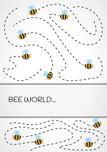 Траектория полета многих пчёл — стоковый вектор
