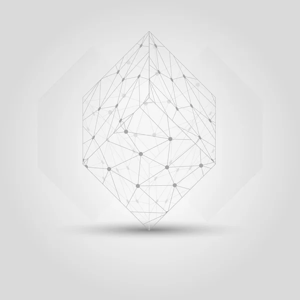 Cube from messy connected dots — Stock Vector