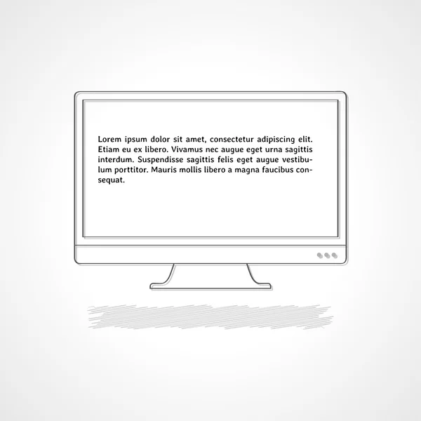 Monitor with sample text — Stock Vector