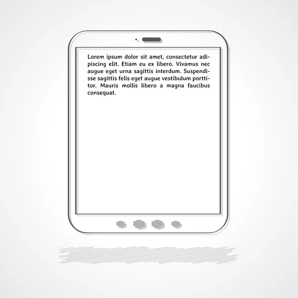 Tablet with sample text — Stock Vector