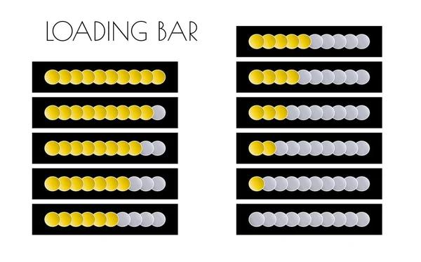 Barres de chargement d'or — Image vectorielle