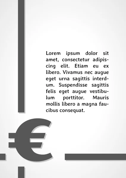 Euron symbol mörka infographics — Stock vektor