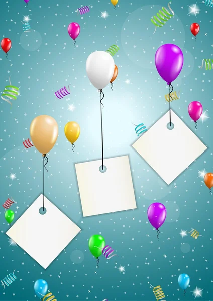Létající balóny s prázdné papíry — Stockový vektor