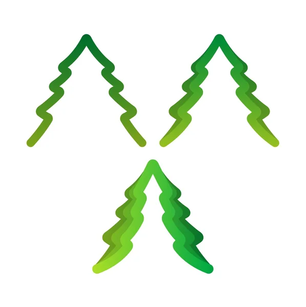 Trois arbres verts — Image vectorielle