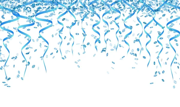 Confettis et rubans bleus — Image vectorielle